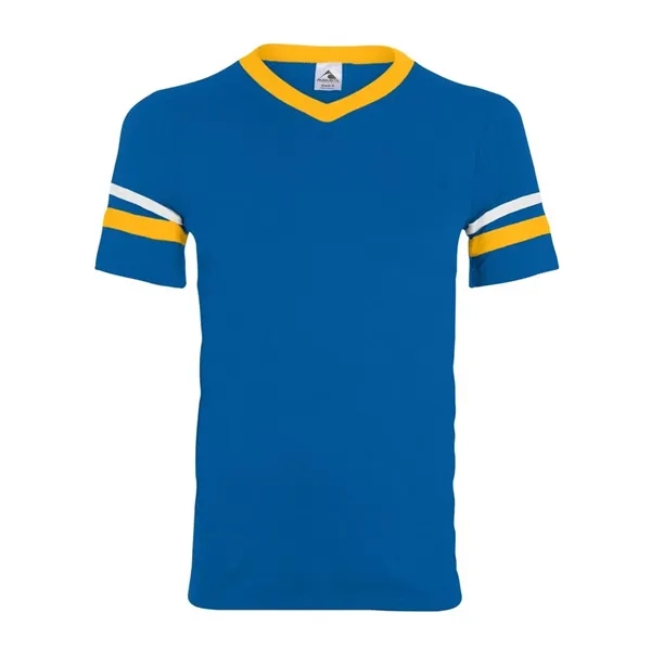 Augusta Sportswear V-Neck Jersey with Striped Sleeves - Augusta Sportswear V-Neck Jersey with Striped Sleeves - Image 64 of 72