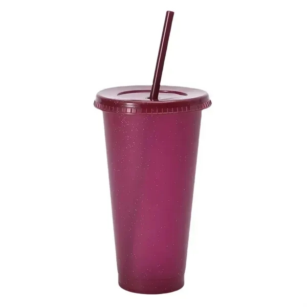 Shining Double Wall Plastic Straw Cup - Shining Double Wall Plastic Straw Cup - Image 11 of 15