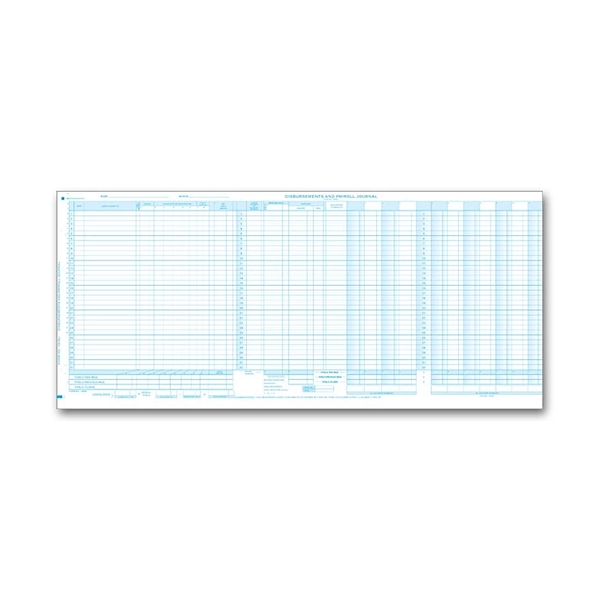 Payroll and disbursement maximum columns journal