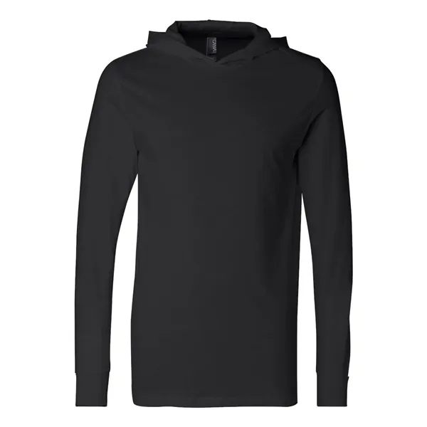 BELLA + CANVAS Unisex Jersey Hooded Long Sleeve Tee - BELLA + CANVAS Unisex Jersey Hooded Long Sleeve Tee - Image 4 of 30