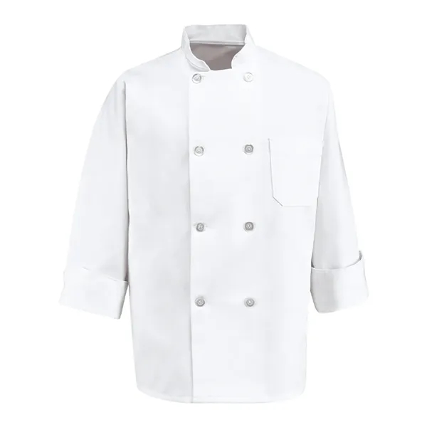 Chef Designs Eight Pearl Button Chef Coat - Tall Sizes - Chef Designs Eight Pearl Button Chef Coat - Tall Sizes - Image 1 of 1
