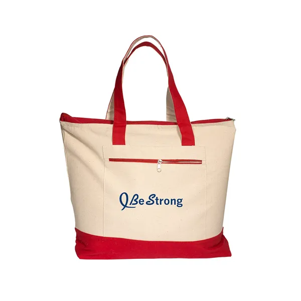 Zippered Cotton Canvas Tote Bag - Zippered Cotton Canvas Tote Bag - Image 0 of 8