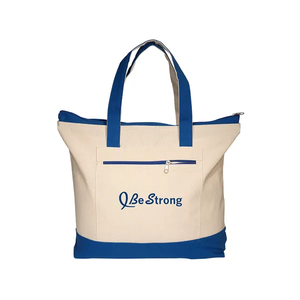 Zippered Cotton Canvas Tote Bag - Zippered Cotton Canvas Tote Bag - Image 2 of 8