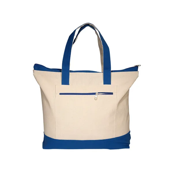 Zippered Cotton Canvas Tote Bag - Zippered Cotton Canvas Tote Bag - Image 3 of 8