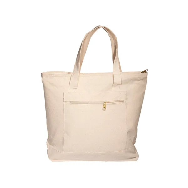 Zippered Cotton Canvas Tote Bag - Zippered Cotton Canvas Tote Bag - Image 7 of 8
