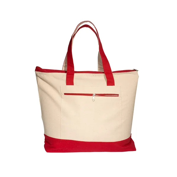 Zippered Cotton Canvas Tote Bag - Zippered Cotton Canvas Tote Bag - Image 8 of 8