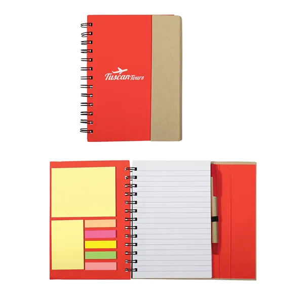 Spiral Notebook With Sticky Notes & Pen 5.75" ... - Spiral Notebook With Sticky Notes & Pen 5.75" ... - Image 0 of 14