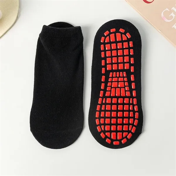 Cotton Non-Slip Silicone-Dot Yoga Ankle Socks - Cotton Non-Slip Silicone-Dot Yoga Ankle Socks - Image 3 of 5