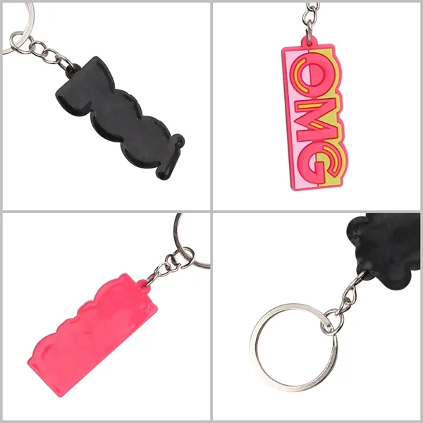 2"x1" Full Color Custom Shape Soft Pvc Keychain Fob Charms - 2"x1" Full Color Custom Shape Soft Pvc Keychain Fob Charms - Image 2 of 3