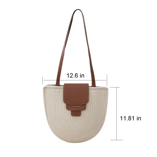Handwoven Durable Lightweight Tote Bag with Zipper Closure - Handwoven Durable Lightweight Tote Bag with Zipper Closure - Image 9 of 9