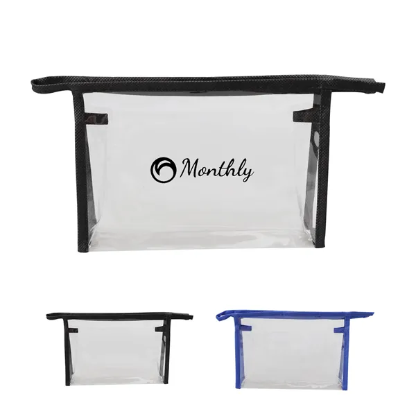 Custom PVC Transparent Cosmetic Pouch Zipper Makeup Bag - Custom PVC Transparent Cosmetic Pouch Zipper Makeup Bag - Image 0 of 3