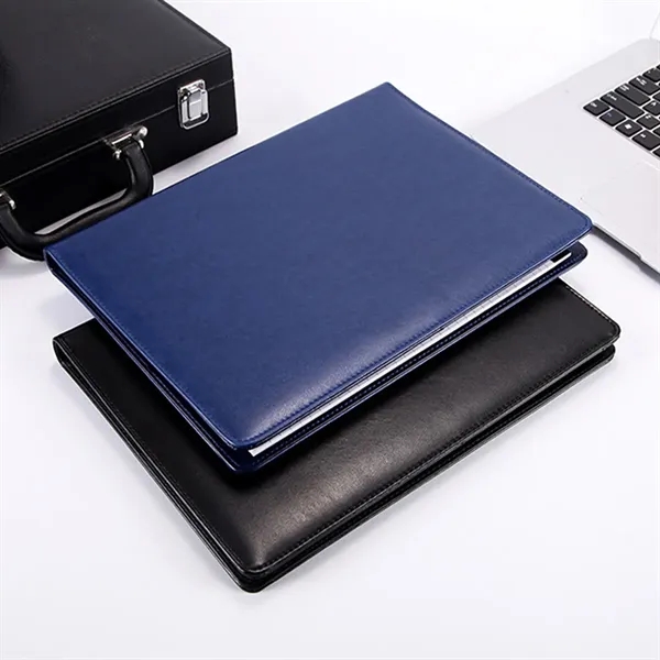 A4 PU Leather Portfolio w/ Calculator Compartments Pad Folio - A4 PU Leather Portfolio w/ Calculator Compartments Pad Folio - Image 11 of 12