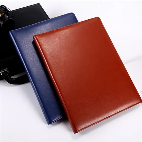 A4 PU Leather Portfolio w/ Calculator Compartments Pad Folio - A4 PU Leather Portfolio w/ Calculator Compartments Pad Folio - Image 6 of 12