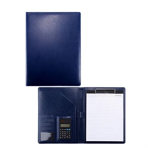 A4 PU Leather Portfolio w/ Calculator Compartments Pad Folio - A4 PU Leather Portfolio w/ Calculator Compartments Pad Folio - Image 9 of 12