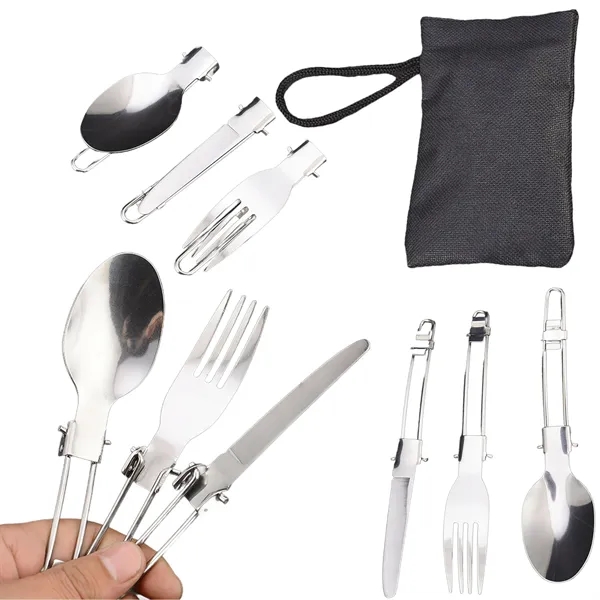 3-Piece Foldable Cutlery Utensils - 3-Piece Foldable Cutlery Utensils - Image 1 of 1