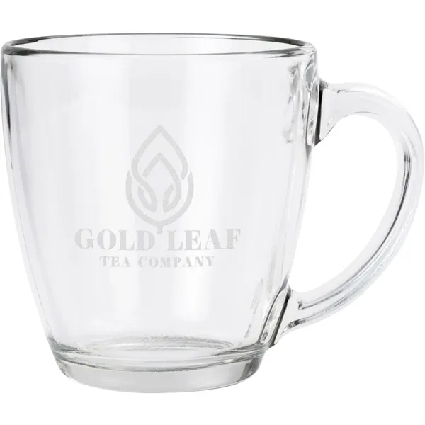 Etched Tapered Glass Mug 15.5 oz