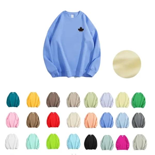 Solid-color crew-neck trendy hoodie - Solid-color crew-neck trendy hoodie - Image 0 of 6