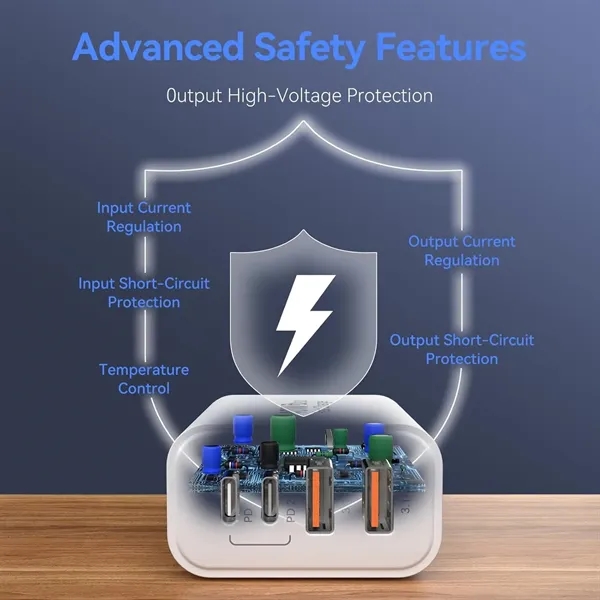 40W 4-Port USB C Fast Charger Block - 40W 4-Port USB C Fast Charger Block - Image 3 of 4