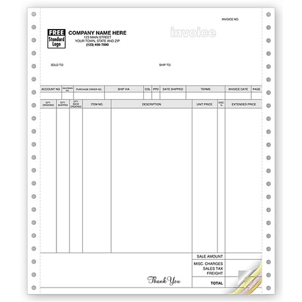 Invoices, Continuous, Parchment - Invoices, Continuous, Parchment - Image 0 of 1