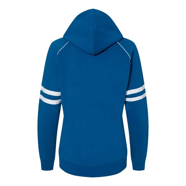 J. America Women's Varsity Fleece Piped Hooded Sweatshirt - J. America Women's Varsity Fleece Piped Hooded Sweatshirt - Image 10 of 10