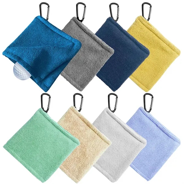 Multifunctional Golf Towel Bag with Carabiner Clip - Multifunctional Golf Towel Bag with Carabiner Clip - Image 1 of 15