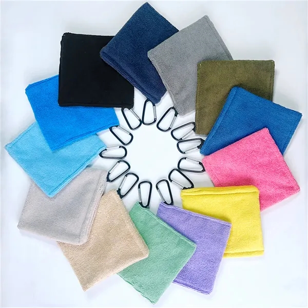 Multifunctional Golf Towel Bag with Carabiner Clip - Multifunctional Golf Towel Bag with Carabiner Clip - Image 3 of 15