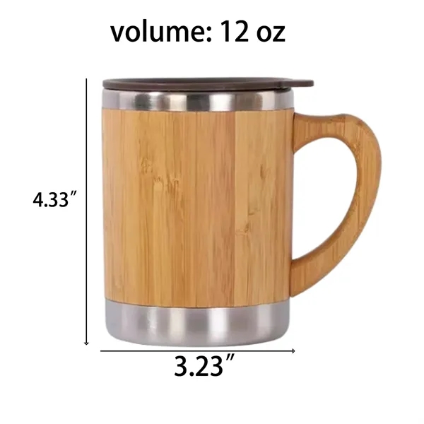 Double-Wall Exterior Bamboo Interior Stainless Handled Mug - Double-Wall Exterior Bamboo Interior Stainless Handled Mug - Image 1 of 2