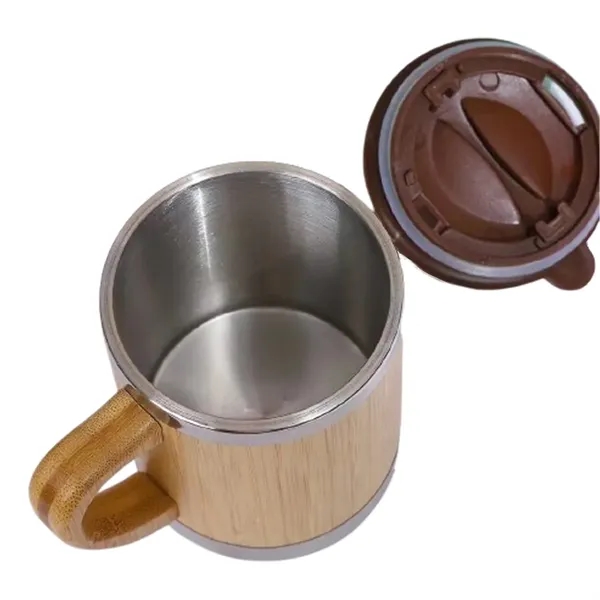 Double-Wall Exterior Bamboo Interior Stainless Handled Mug - Double-Wall Exterior Bamboo Interior Stainless Handled Mug - Image 2 of 2