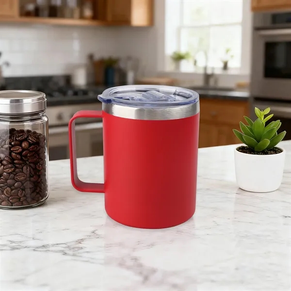 12 Oz Custom Insulated Coffee Mug Tumbler W/ Slid Lid - 12 Oz Custom Insulated Coffee Mug Tumbler W/ Slid Lid - Image 3 of 3