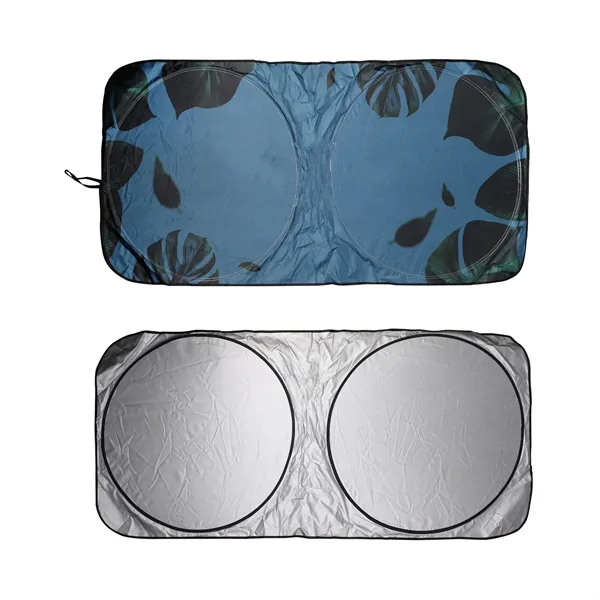 59" x 27.5"Full Color Polyester Car Windshield Sun Shade - 59" x 27.5"Full Color Polyester Car Windshield Sun Shade - Image 1 of 3