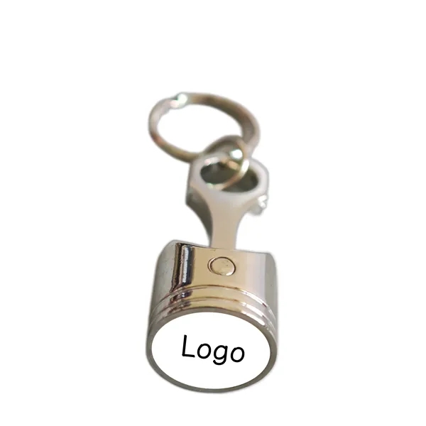 Polished Metal Engine Piston Automotive Replica Keychain - Polished Metal Engine Piston Automotive Replica Keychain - Image 1 of 2