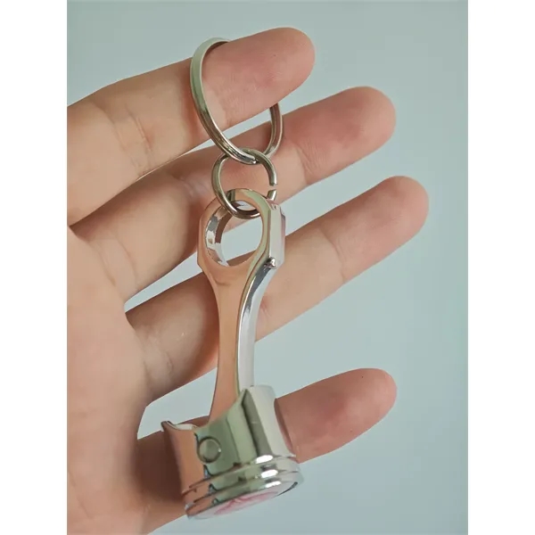Polished Metal Engine Piston Automotive Replica Keychain - Polished Metal Engine Piston Automotive Replica Keychain - Image 2 of 2