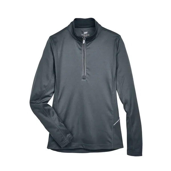 UltraClub Women's Cool & Dry Sport Quarter-Zip Pullover - UltraClub Women's Cool & Dry Sport Quarter-Zip Pullover - Image 3 of 6