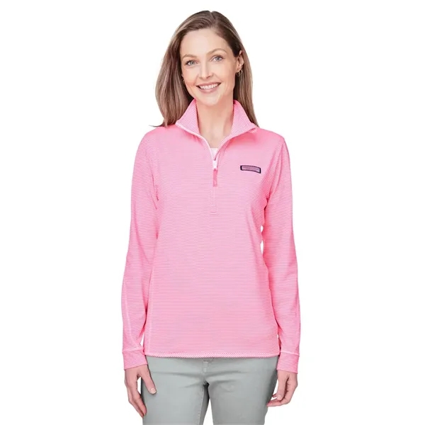vineyard vines Women's Microstripe Sankaty Half-Zip Pullover