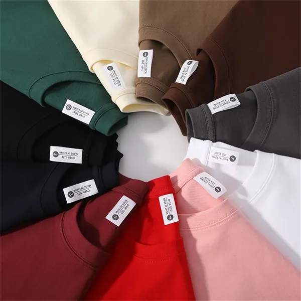 300G Unisex Heavyweight Pure Cotton Drop - Shoulder T Shirts - 300G Unisex Heavyweight Pure Cotton Drop - Shoulder T Shirts - Image 2 of 6