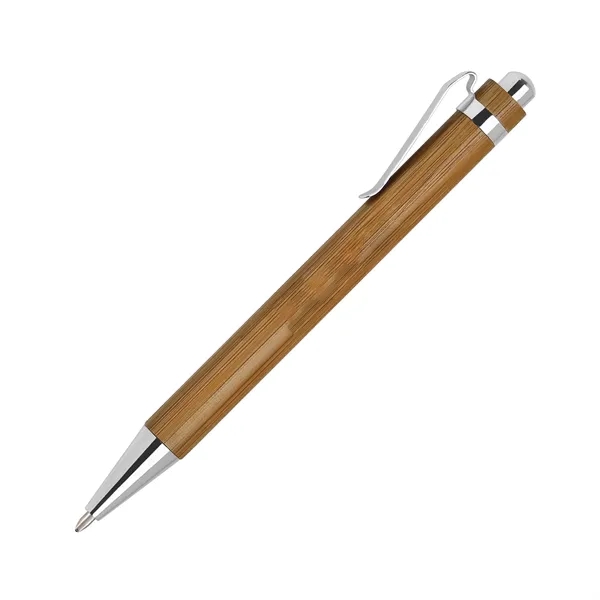 Bamboo-I Retractable Eco-Friendly Pens with Chrome Trims - Bamboo-I Retractable Eco-Friendly Pens with Chrome Trims - Image 2 of 2