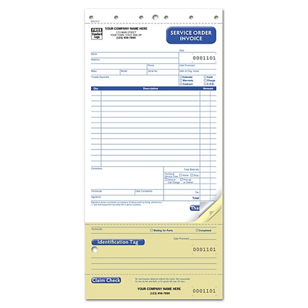 General Service Order, Small - General Service Order, Small - Image 0 of 1