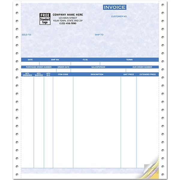 Invoices, Continuous, Parchment - Invoices, Continuous, Parchment - Image 0 of 1