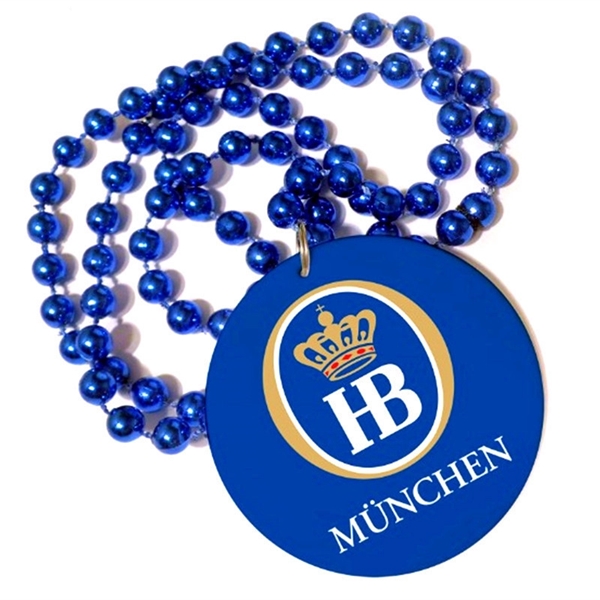 Mardi Gras Beads with Medallion - Mardi Gras Beads with Medallion - Image 0 of 4