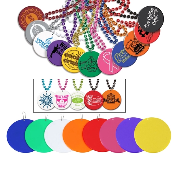 Mardi Gras Beads with Medallion - Mardi Gras Beads with Medallion - Image 1 of 4