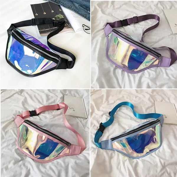 Fashionable Holographic Clear Neon Fanny Pack Waist Bag - Fashionable Holographic Clear Neon Fanny Pack Waist Bag - Image 1 of 7