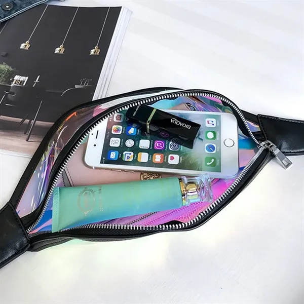 Fashionable Holographic Clear Neon Fanny Pack Waist Bag - Fashionable Holographic Clear Neon Fanny Pack Waist Bag - Image 3 of 7