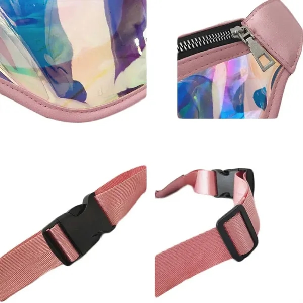 Fashionable Holographic Clear Neon Fanny Pack Waist Bag - Fashionable Holographic Clear Neon Fanny Pack Waist Bag - Image 4 of 7