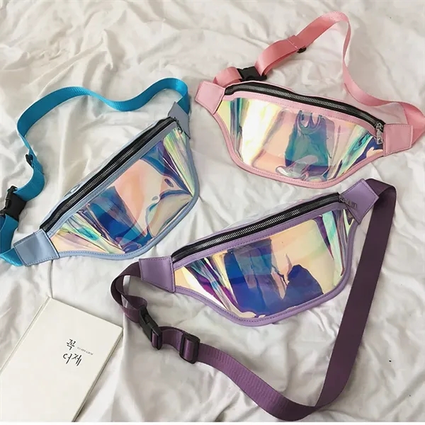 Fashionable Holographic Clear Neon Fanny Pack Waist Bag - Fashionable Holographic Clear Neon Fanny Pack Waist Bag - Image 5 of 7