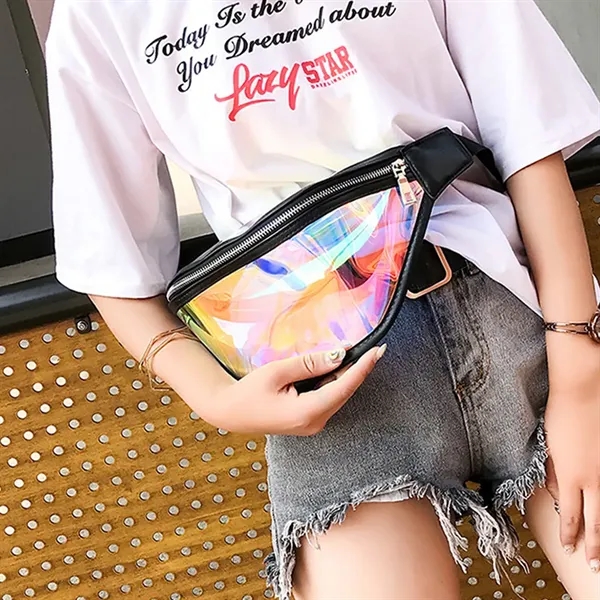 Fashionable Holographic Clear Neon Fanny Pack Waist Bag - Fashionable Holographic Clear Neon Fanny Pack Waist Bag - Image 6 of 7