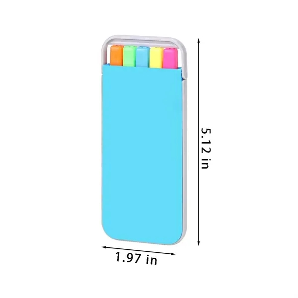 School Supplies 5 Colors Highlighter Pen Set with Case - School Supplies 5 Colors Highlighter Pen Set with Case - Image 1 of 4