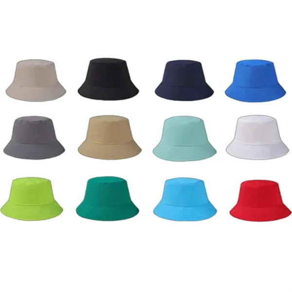 Custom Stylish Summer Plain Colour Cotton Bucket Hat - Custom Stylish Summer Plain Colour Cotton Bucket Hat - Image 1 of 6