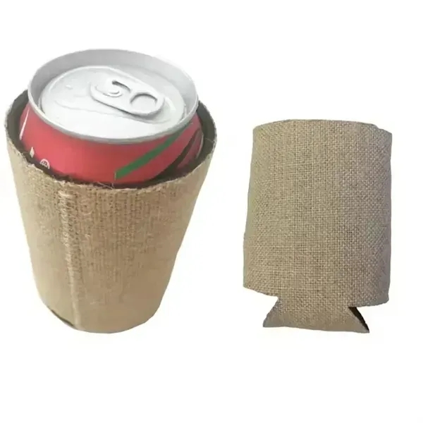 Burlap with Neoprene Can Cooler - Burlap with Neoprene Can Cooler - Image 2 of 2