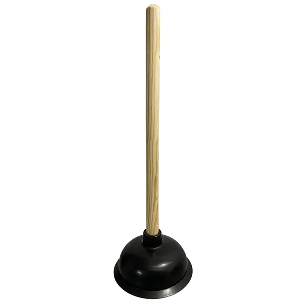 Heavy-Duty Rubber Drain Plunger with Natural Wood Handle - Heavy-Duty Rubber Drain Plunger with Natural Wood Handle - Image 0 of 0