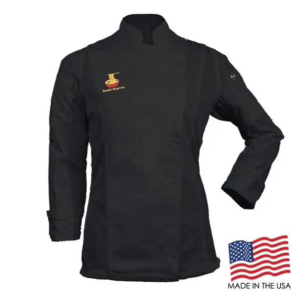 Women's Long Sleeve Modern Chef Coat - Women's Long Sleeve Modern Chef Coat - Image 2 of 3